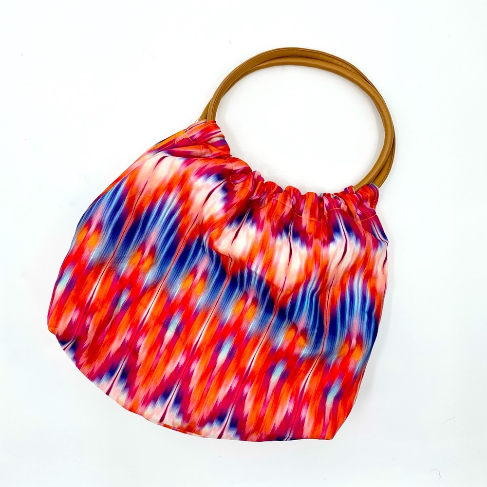 SILK ELEMENTS Multicolored Santa Fe Sunset Medium Beach Hobo Tote Bag